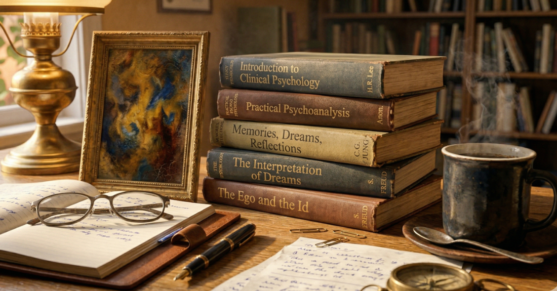 温かいコーヒーカップと使い込まれた本など、ショーンの部屋の温度感を感じさせる静物画