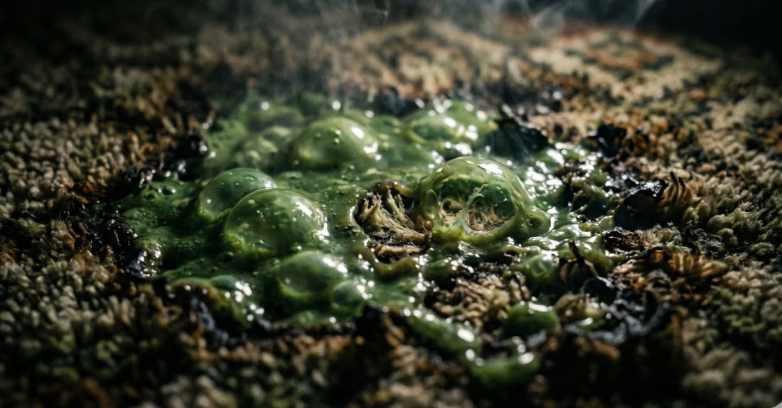 前作よりさらに悪趣味に進化したアナログ特殊メイクの質感を象徴するイメージ